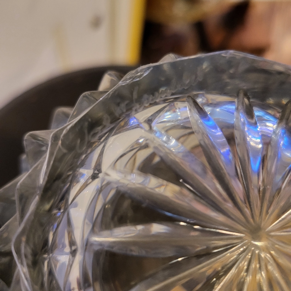 Vintage Val St Lambert Crystal Vase Signed 7" - Picture 10 of 13